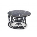 Комплект HALMAR FLAMINGO (2 стола журнальных) черный мрамор/белый мрамор/черный